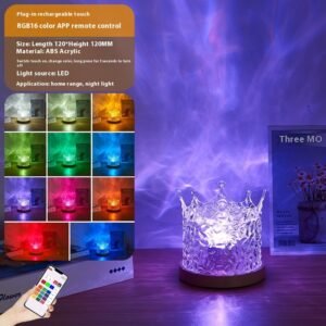 0cbc8a5e-3040-43d2-a373-f273126b8b7b_trans.jpeg LED Water Ripple Ambient Night Light USB Rotating Projection Crystal Table Lamp RGB Dimmable Home Decoration 16 Color Gifts