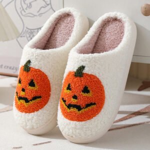 1403b356-4b26-47bf-83ec-74b304872795.jpg Halloween Pumpkin Cartoon Slippers Warm Winter Slippers Men And Women Couples Indoor House Shoes