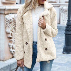 1551328153915.jpg Loose Lapel Fluffy Coat Winter Button Jacket Cardigan Outwear For Women Clothing
