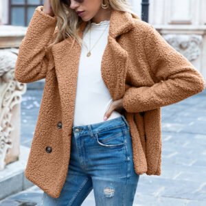 3335533881908.jpg Loose Lapel Fluffy Coat Winter Button Jacket Cardigan Outwear For Women Clothing