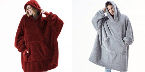 466fe50c-d98a-410d-a642-13a6a2058519.jpg Hoodie Sweatshirt With Big Pocket Tops Sweater Comfortable Loose Double-Sided Fleece Thicker Wearable Blanket