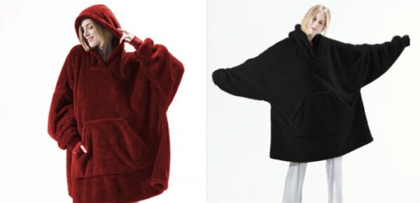 8b89fb4e-7738-4db8-9443-3964d54d33ad.jpg Hoodie Sweatshirt With Big Pocket Tops Sweater Comfortable Loose Double-Sided Fleece Thicker Wearable Blanket