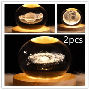 9f9838e1-4868-4b5b-9168-38beda40bc63.jpg LED Night Light Galaxy Crystal Ball Table Lamp 3D Planet Moon Lamp Bedroom Home Decor For Kids Party Children Birthday Gifts