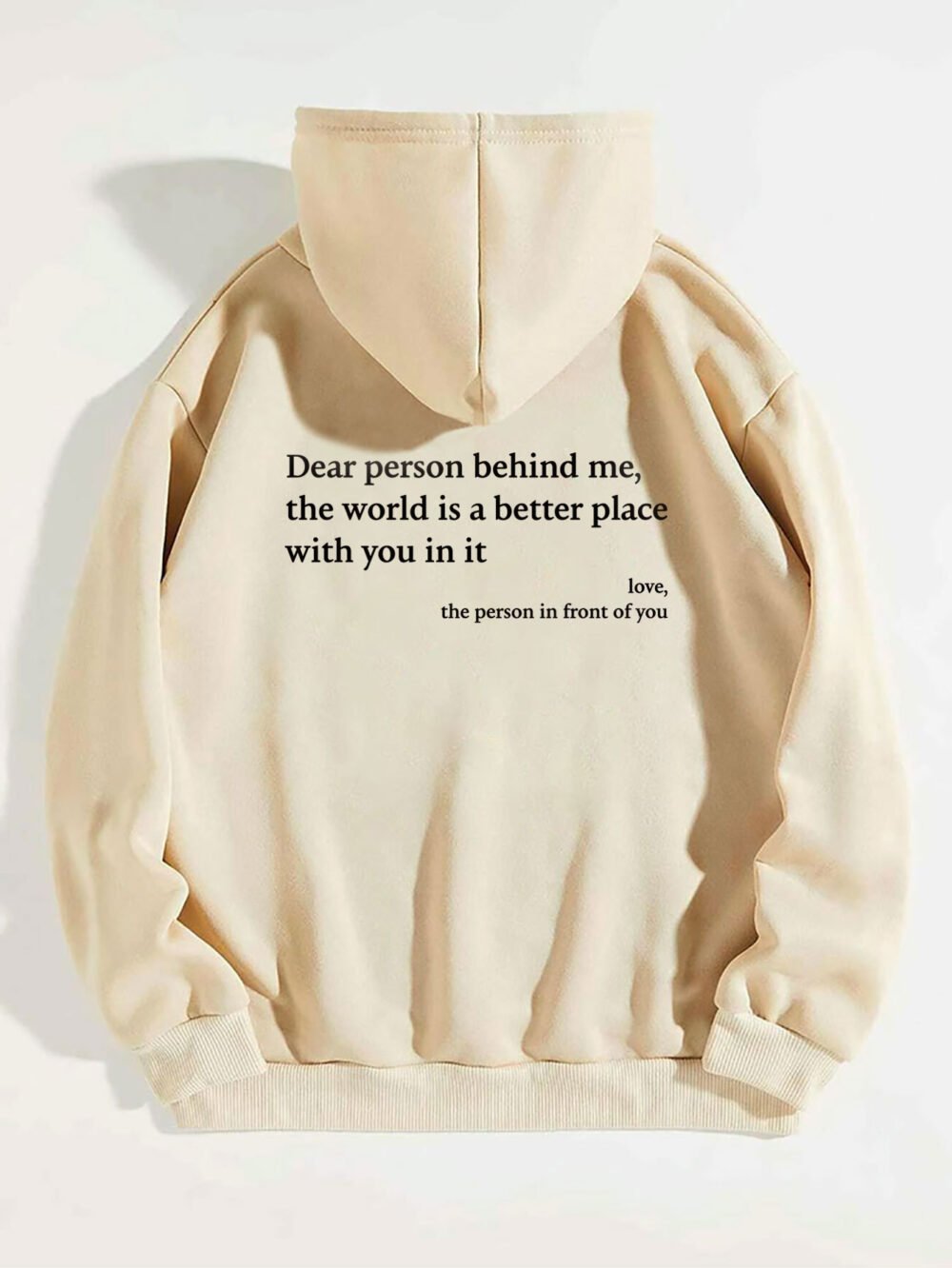 b109f0ba-fee5-43cb-9ded-5f18e4cc8d49-1.jpg Dear Person Behind Me,the World Is A Better Place,with You In It,love,the Person In Front Of You,Women's Plush Letter Printed Kangaroo Pocket Drawstring Printed Hoodie Unisex Trendy Hoodies
