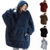 c0b8db80-328b-453f-9a6b-0c5dc6c88cc2.jpg Hoodie Sweatshirt With Big Pocket Tops Sweater Comfortable Loose Double-Sided Fleece Thicker Wearable Blanket