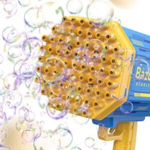 d8662e7d-1b3e-44ce-bf5b-536703059be0.jpg Bubble Gun Rocket 69 Holes Soap Bubbles Machine Gun Shape Automatic Blower With Light Toys For Kids Pomperos