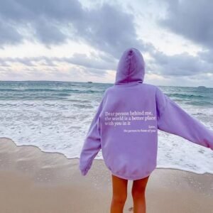 e425945d-b583-4bc5-a2a1-1a387d488f8c.jpg Dear Person Behind Me,the World Is A Better Place,with You In It,love,the Person In Front Of You,Women's Plush Letter Printed Kangaroo Pocket Drawstring Printed Hoodie Unisex Trendy Hoodies