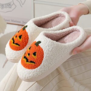 f11aa4c3-1779-4c8d-bbcb-52501dcd7ffa.jpg Halloween Pumpkin Cartoon Slippers Warm Winter Slippers Men And Women Couples Indoor House Shoes