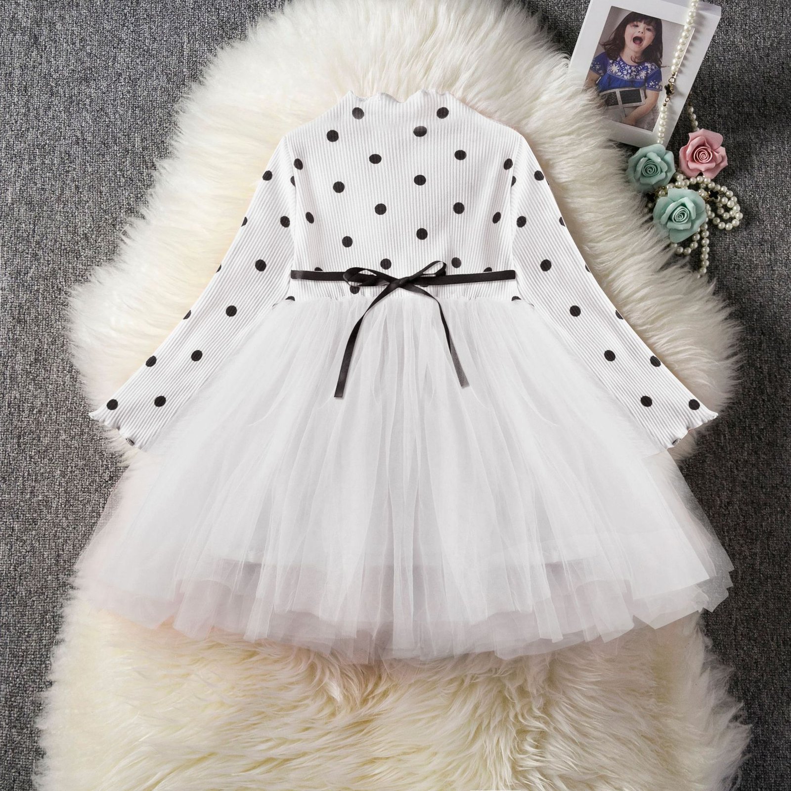 Baby Girls Spring Winter Long Sleeve Tutu Lace Dresses Infantil Newborn 1st Birthday Party Clothes Christening Gown Casual Wear - Image 3