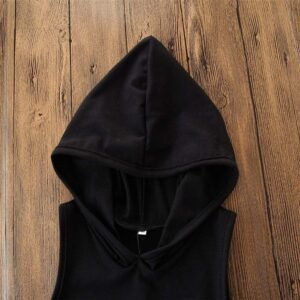 2PCS Toddler Kids Baby Boy Sleeveless Hooded Clothes T-shirt Tops Camo Pants Outfits