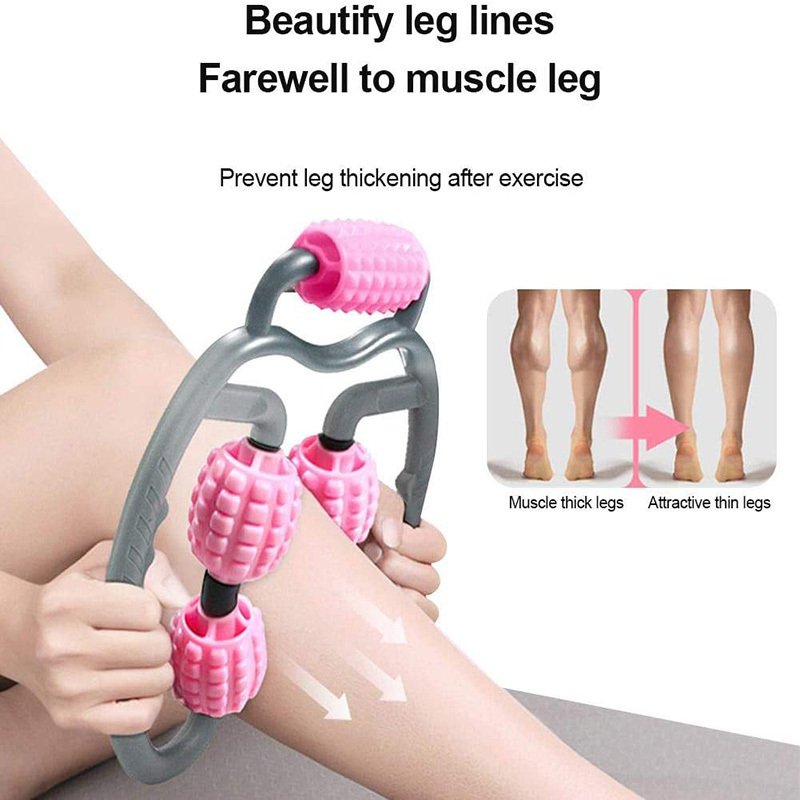 U Shape Trigger Point Massage Roller Full Body Massage Tool Arm Leg Neck Muscle Massager 4 Wheels Fitness Device For Sports - Image 6