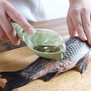 Fish Skin Brush Scraping Fish Scale Brush Grater Quick Disassembly Fish Knife Cleaning Peeling Skin Scraper Scraper Fish Scaler Kitchen Tools - green, 16x5.5x4.2cm