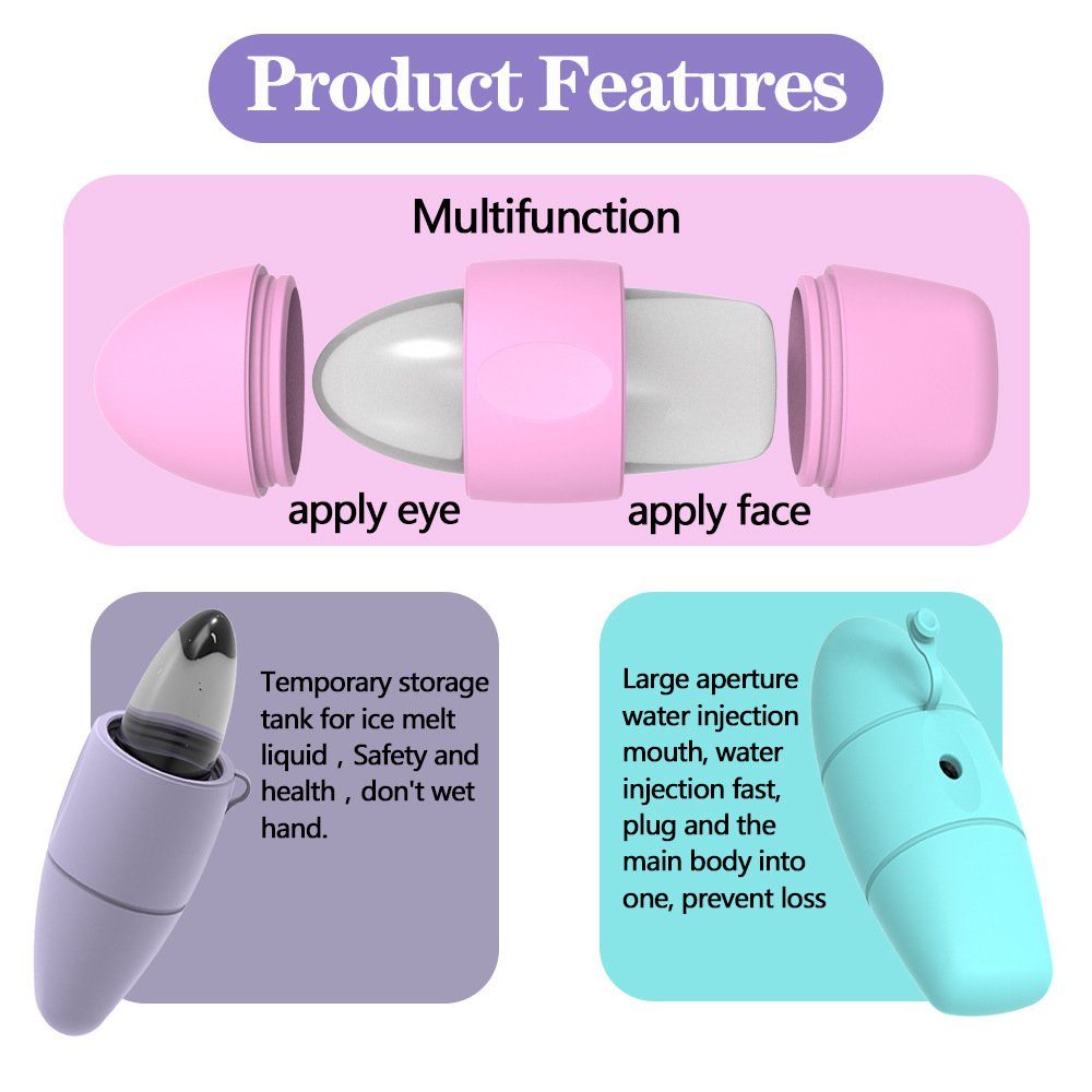 Silicone Ice Face Roller Contour Shrink Pores Remove Dark Circles Massage Skin Beauty Facial Roller For Eyes Neck Skin Care Tool