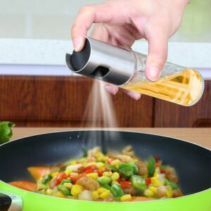 BBQ Healthy Kitchen Cooking Oil Vinegar Spray Bottle Push Type Oil Spray BottlePump Oil Tank Leakproof BBQ Sprayer BBQ Tools Kitchen Gadgets