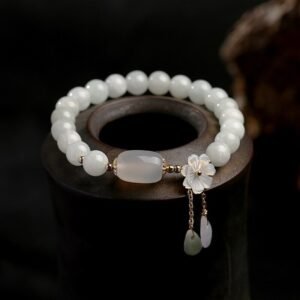 1355702020995.jpg Shell flower jade water drop bracelet