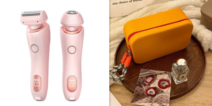 2ad7f059-308a-47c2-b604-9813446efaec.jpg 2 In 1 Hair Removal Epilator USB Rechargeable Trimmer Women Body Razor Face Leg Armpit Bikini Hand Pubic Shaver Hair Remover