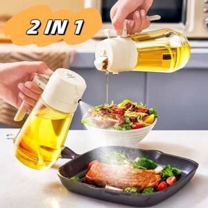 44efd217-ee50-49da-9751-b5b8b312d2bc.jpg 470ML Olive Oil Sprayer Dispenser For Cooking BBQ 2 In 1 Glass Oil Vinegar Soy Sauce Spray Kitchen Oil Bottle For Air Fryer