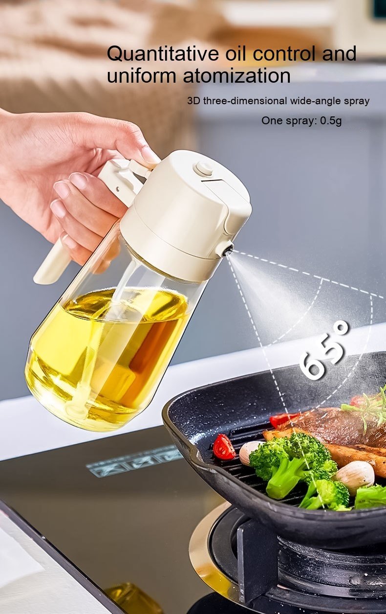 4ddf2161-896a-4cd2-afa1-1c508de99acc.jpg 470ML Olive Oil Sprayer Dispenser For Cooking BBQ 2 In 1 Glass Oil Vinegar Soy Sauce Spray Kitchen Oil Bottle For Air Fryer
