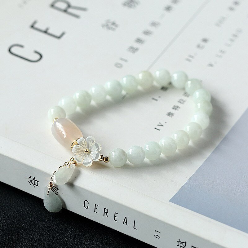 51321706160760.jpg Shell flower jade water drop bracelet