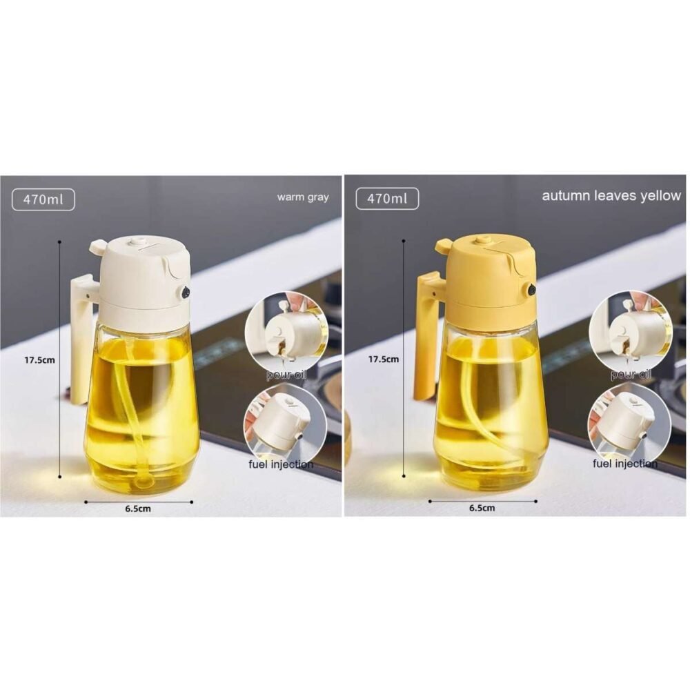 63583467-1ed6-4a4a-8ebb-ab42118ce528.jpg 470ML Olive Oil Sprayer Dispenser For Cooking BBQ 2 In 1 Glass Oil Vinegar Soy Sauce Spray Kitchen Oil Bottle For Air Fryer