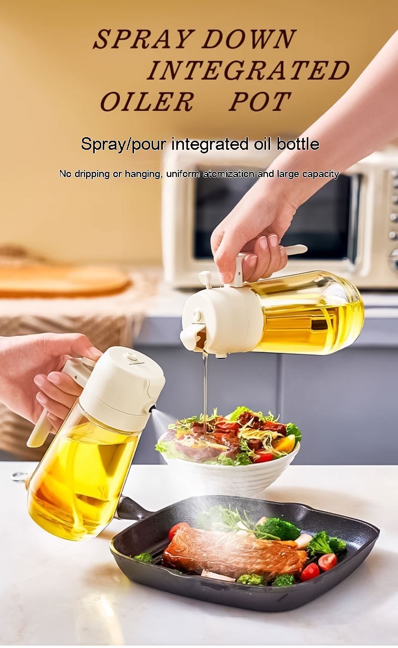 7623e4d3-4371-4506-880b-5acb59bd0ed6.jpg 470ML Olive Oil Sprayer Dispenser For Cooking BBQ 2 In 1 Glass Oil Vinegar Soy Sauce Spray Kitchen Oil Bottle For Air Fryer