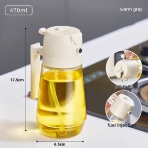 7f8e34bd-2a72-4db9-9ee8-7c184f1508f9.jpg 470ML Olive Oil Sprayer Dispenser For Cooking BBQ 2 In 1 Glass Oil Vinegar Soy Sauce Spray Kitchen Oil Bottle For Air Fryer