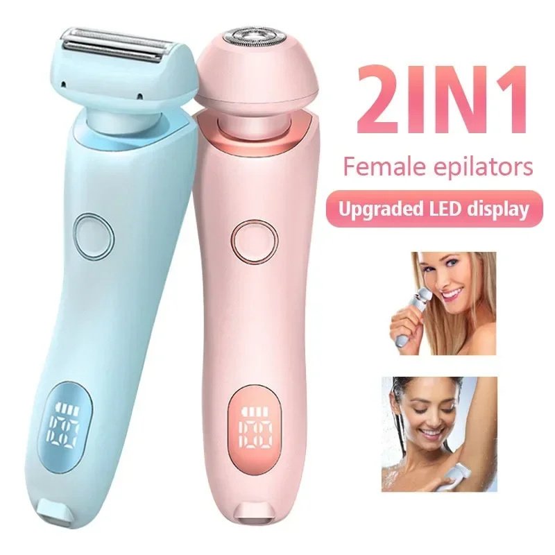 b69f3ea2-403b-4bfe-b803-f4d9f1778b00.jpg 2 In 1 Hair Removal Epilator USB Rechargeable Trimmer Women Body Razor Face Leg Armpit Bikini Hand Pubic Shaver Hair Remover