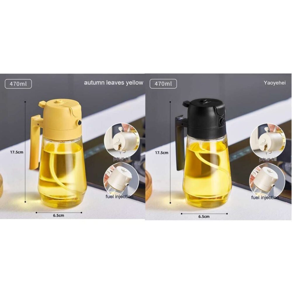 bdcf2c37-e6b0-447a-a862-5200bf7b3359.jpg 470ML Olive Oil Sprayer Dispenser For Cooking BBQ 2 In 1 Glass Oil Vinegar Soy Sauce Spray Kitchen Oil Bottle For Air Fryer