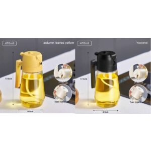 bdcf2c37-e6b0-447a-a862-5200bf7b3359.jpg 470ML Olive Oil Sprayer Dispenser For Cooking BBQ 2 In 1 Glass Oil Vinegar Soy Sauce Spray Kitchen Oil Bottle For Air Fryer