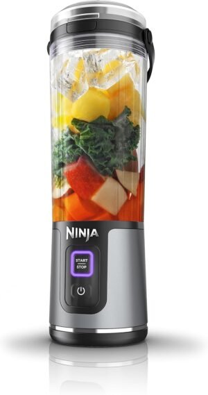 1 Ninja Blast Portable Blender | Cordless | 18-oz. Vessel | Personal Mixer for Shakes & Smoothies | BPA Free | Leakproof Lid & Sip Spout | USB-C Rechargeable | Dishwasher Safe Parts | Black | BC151BK